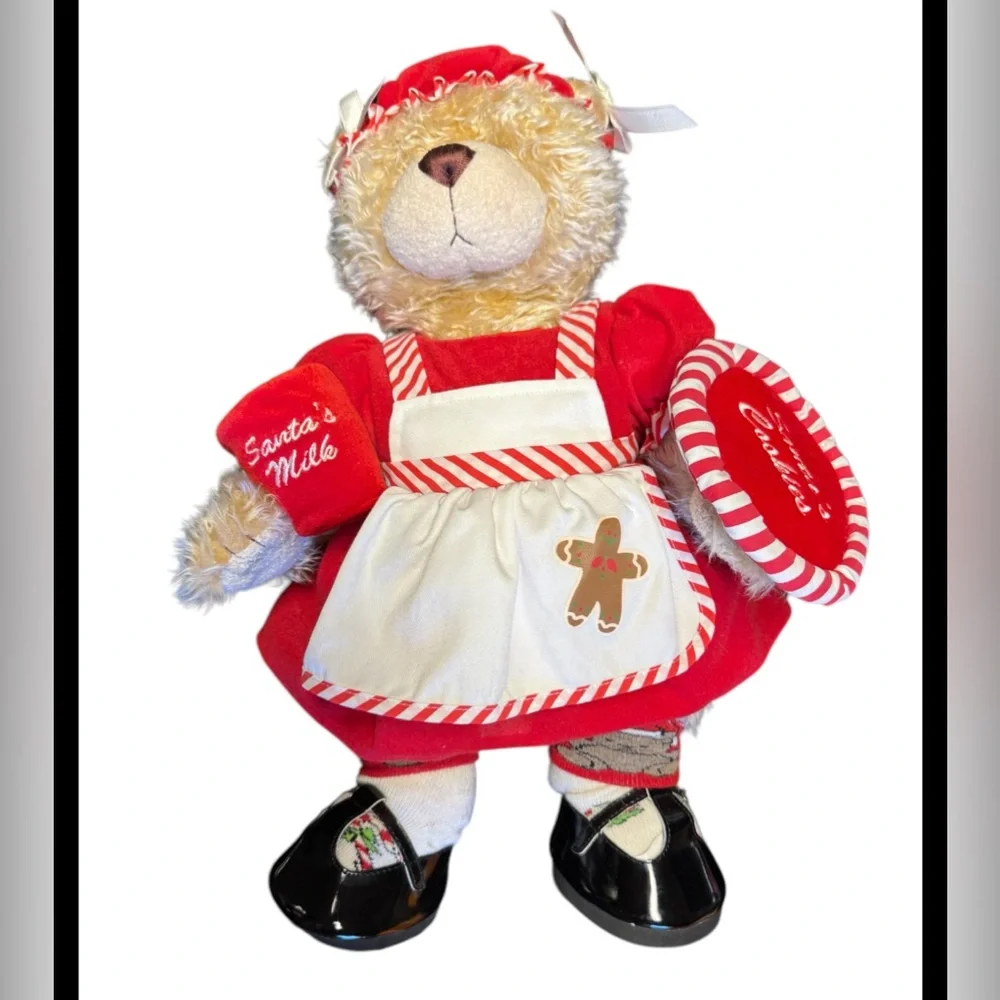 Build A Bear Mrs Santa Claus w Dress Apron Hat Shoes And Panties Red BAB EUC